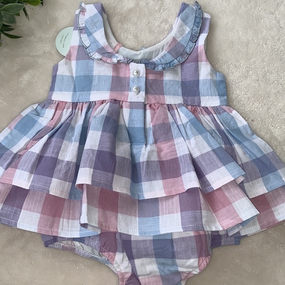 NWT Sweet Honey Classic Belle Bubble Poolside Plaid Dress 12M - Picture 9 of 14